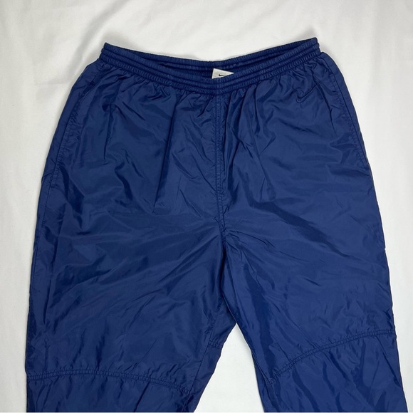 Vtg Nike Mens Windbreaker Pants Sz Large 90s Dark Blue Embroidered A5 - Picture 4 of 7